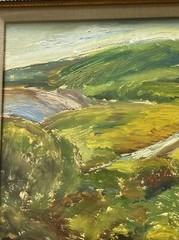 ANTIQUE PAINTING JO CAIN 1930’S WPA ARTIST NEW YORK LANDSCAPE BEACH COASTAL