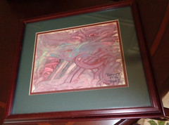 Tanner 1996 Tod2 abstract art painting 14 X 16″ & Painting 8 X 11″ Custom Framed
