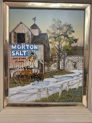 Signed Hargrove Morton Salt Country Barn Farm Framed Canvas Serigraph