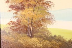 Vintage Landscape Oil Painting Signed Lewis 30″W x 24’H