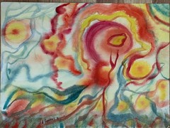 ALICE GUZMAN ORIGINAL WATERCOLOR PAINTING 11″ X 15″ NEW MEXICO ARTIST 1980’S