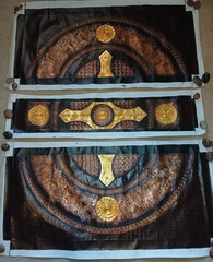 LUCHA UNDERGROUND Gift of Gods Championship Painting Aztec Warrior Shield Canvas