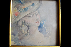 ANTIQUE SMALL PAINTING FRENCH MARIE LAURENCIN AVANT GARDE WOMAN’S PORTRAIT