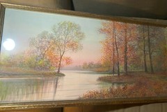 Raphael Senseman (1870 – 1965) „Autumn Landscape Scene“ Watercolor Painting