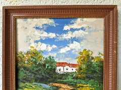 Original Framed Painting | Tuscan Home or Caribbean Home | Pastoral