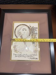 FRAMED MATTED MOUSIE ART NOUVEAU STYLE MARDI GRAS NEW ORLEAN 2001 SIGNED PRINT