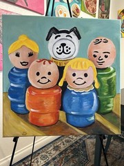 Fisher Price Little People Painting Nostalgic Toy Nursery Kids Room Decor