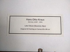 HANS OTTO KRAUS Original Oil Painting of Lake Eibsee. Bavarian Alps. 1960’s