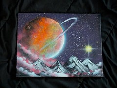 Bound By The Ring 12×16 Spray Art on Canvas. Original Work. Signed.