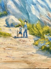 Fabulous California TERIC ROCK Palm Springs Oil Painting Signed Anthony Menditto