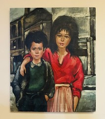 Vintage MCM 1950’s Mid Century Modern Expressionist Portrait Listed Etienne Roth