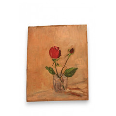 Paul Sokoloff (1873–1968) Original Oil on Panel “Rose” Floral Still Life Paintin