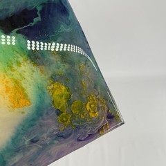 Original Abstract Art Acrylic Glossy Resin Tracy Eau Claire on Wood 6″ x 6″