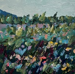 Colorado Mountain Landscape Art Impressionist Colorado Nature Wildflowers Field