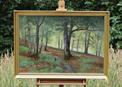 Oil on Canvas – Hugo Petersen (1876–?) – Autumn Landscape – Signed
