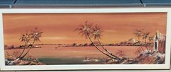 Carlo Of Hollywood, Light-Up Art, Paradise Beach Original On Board 60×20″
