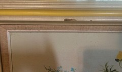 Yellow Poppies in a Vase, Oil Painting signed Edward, 43 1/2″ x 32 Framed