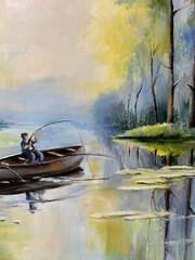 Original painting oil, 24×18 inch, Wall Art Decor, Home Gift, Signed Authors Art