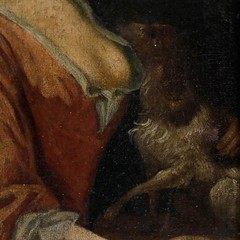 English School 18th Century Oil – Portrait of an Elegant Lady & Her Dog