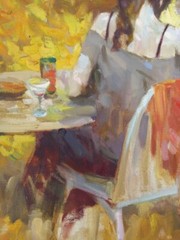 Oil painting Conversation Landscape Ukrainian painter Canvas original genre art