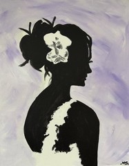 Abstract Expressionism Living Room Wall Art 11×14 Canvas – Shadow Woman