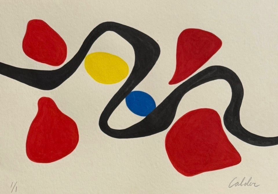 Attributed Alexander Calder Gouache On Carboard
