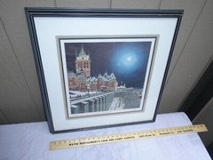 VINTAGE DENIS NOLET 1988 QUEBEC ET SA VIE DE CHATEAU CANADA 133/350 SIGNED FRAME