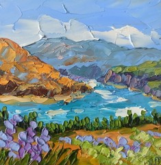 Original Oil Painting Colorado Mountains Landscape on Panel 6x6in