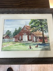 framed watercolor painting H 18 1/2 W 22 1/2
