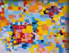 Contemporary Abstract Multi-Color Acrylic Painting Modern Art Wall Hanging
