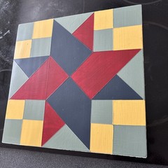 Barn Quilt Painting Wall Hanging 11.75×12” Solid Wood 3/4”