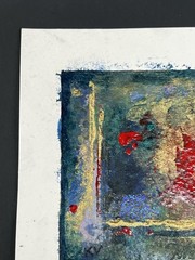 Mixed Media Abstract Painting “Dali’s Dice” Acrylic Sparkles Glitter 5×5” Art