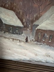 1940’s Signed Oil Painting. When Winter Comes. Framed. Beautiful Piece