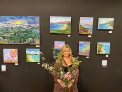 original magical oil painting colorado mountains river pond vibrant colors art