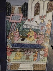 Vintage Indian Mughal Hand Painted On Silk Frame 15×12 Inch