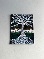 ORIGINAL Painting TREE of LIFE Acrylic Animals Universe Spiritual Abstract ART