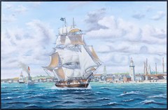 Whaler ‚Lexington‘ Leaving Nantucket – 100% Hand Painted By A Skilled Artist
