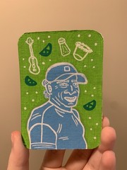 ACEO original, Jimmy Buffett portrait pop art, 2.5 x 3.5 in acrylic painting