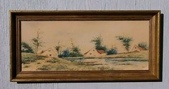 Original Idaho, Watercolor, By Martin, Signed , Antique Original Frame (1940’s).