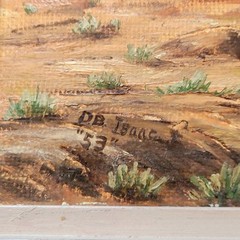 Vintage Folk Art Desert Oil Painting Arizona Western Americana David B Isaac