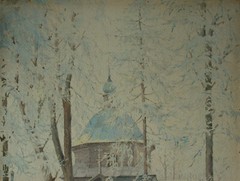 Egon Lehnert (Freudenthal/Schlesien 1891-) Kirchgang-Ukraine-Russland-1943.