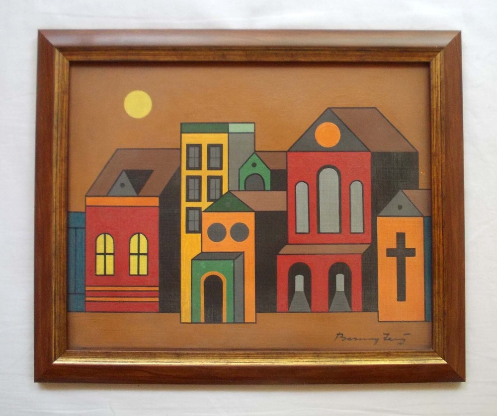 Jenő Barcsay painting – titled: Szentendrei házak, (Houses of Szentendre city)