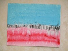 Original Abstract painting on canvas 16×20 stretched canvas Red Blue Black