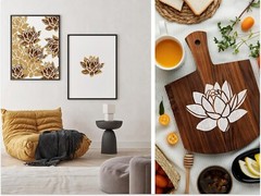 Large Lotus Flower Stencil for Painting on Wood, Canvas, Paper, Fabric, Walls…