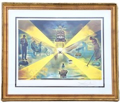 RARE Hand Signed SALVADOR DALI Lithograph „Railway Station Perpignan“ AP 14/300
