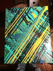 Drip Art Painting – Epoxy Sealed – 16 x 20 inches – Original