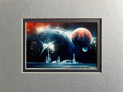 Artwork Space Stars Planets in Space Matted Ready To Frame Signed By Tom Gall