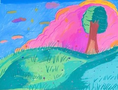 New Acrylic marker dreamscape painting on canvas