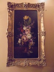 L.RUGGERI Flowers Still Life Oil PAINTING on Canvas, Framed , Large 12 “ x 24 „