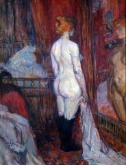 Woman before a Mirror Painting by Henri de Toulouse-Lautrec Reproduction